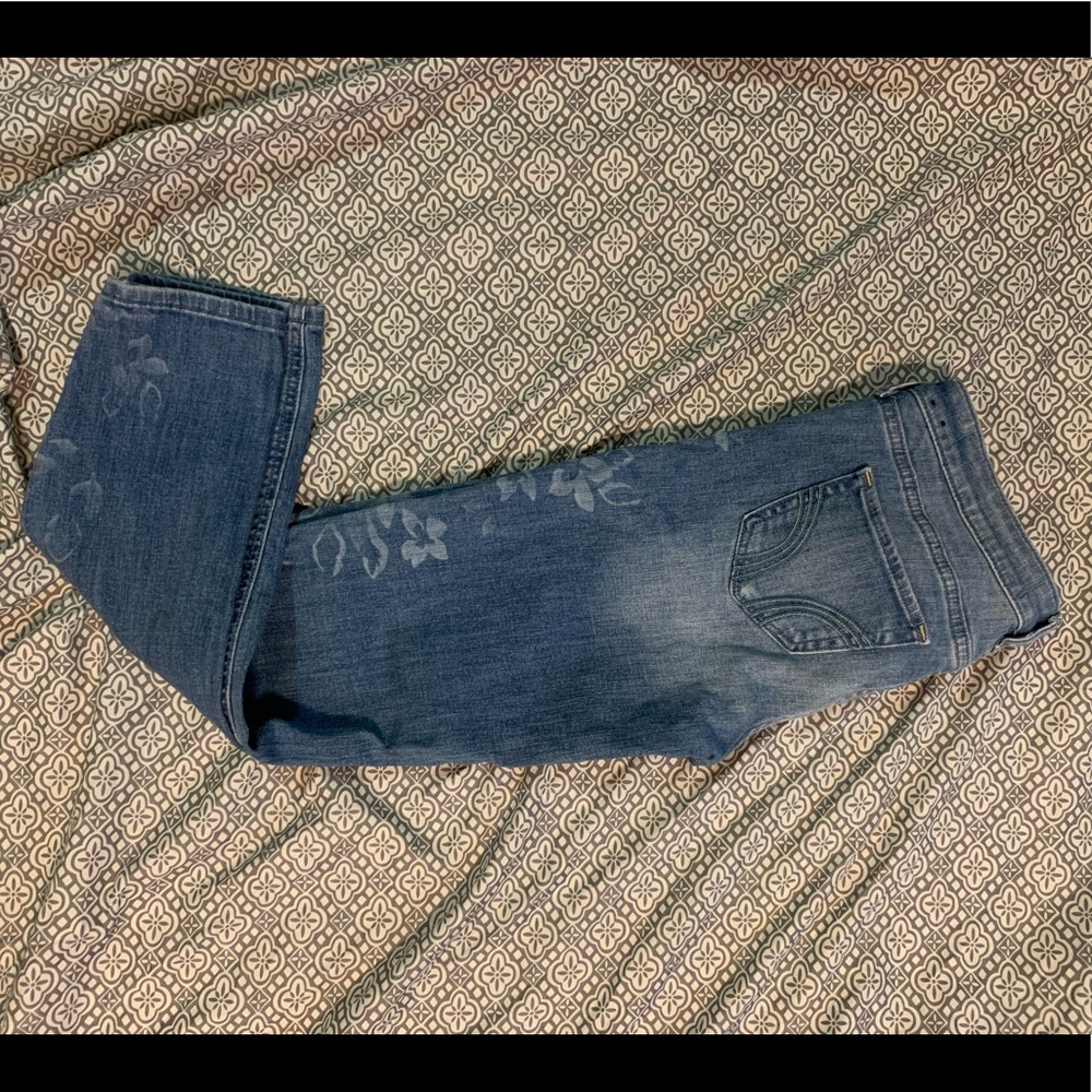 Hollister Skinny Crop Floral Print Jeans - Picture 1 of 3